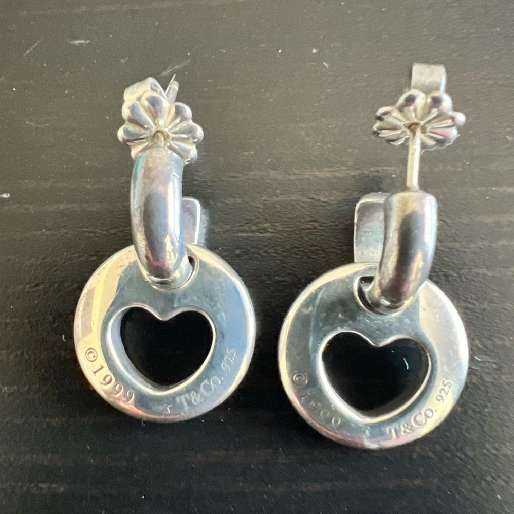 Tiffany and co Heart Stencil Earrings